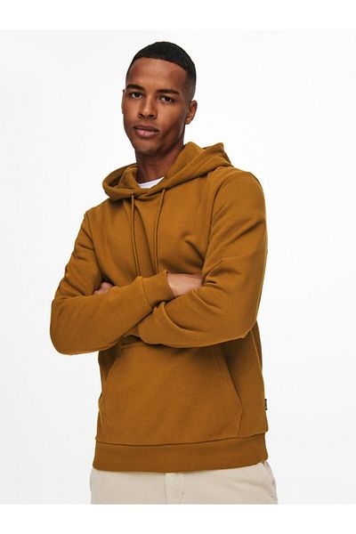 Only & Sons Ανδρικό καφέ φούτερ Ceres Life Hoodie Sweat Noos 22018685 -15