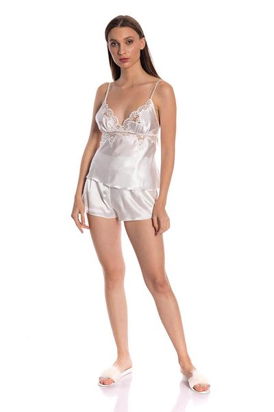 Espuar 158 High Quality Satin Lace Detailed Shorts Set
