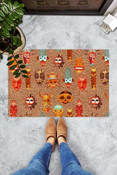 Evsebu Colorful Heads Decorative Door Mat