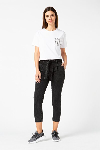 Vigoss Jeans Vigoss Women's Waist Shirred Denim Trousers 23769-70393