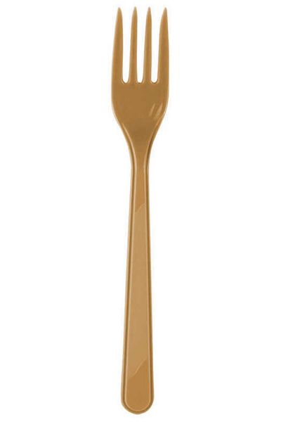 Doğumgünü Marketim Plastic Luxury Gold Fork Set of 25