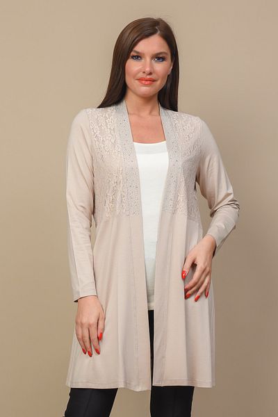 TUSSE Women's Large Size Lace Long Cardigan