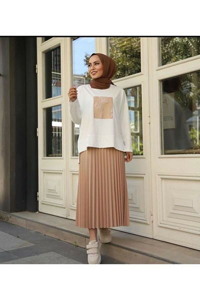 HAKKE Women's Pleated Skirt Set