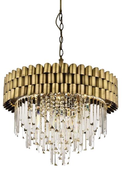 Avonni Avonnı Av-60122-e60 Eskitme Kaplama Modern Avize, E27, Metal, Kristal,...