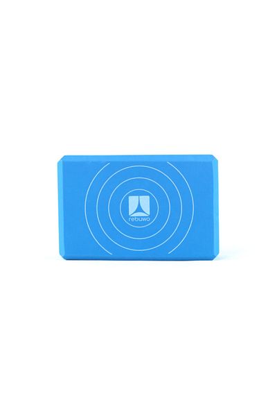 Rebuwo Blue Tpe Yoga Block - Extra Comfort Support, Non-Slip Blue Yoga Block