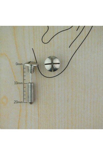 Jaida Moda Unisex Gri Cerrahi Çelik Vida Kulak-kıkırdak-helix Piercing