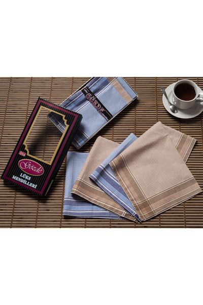 OEM Мъжка платнена кърпичка за зестра, в кутия, 42x42 см, 12 броя