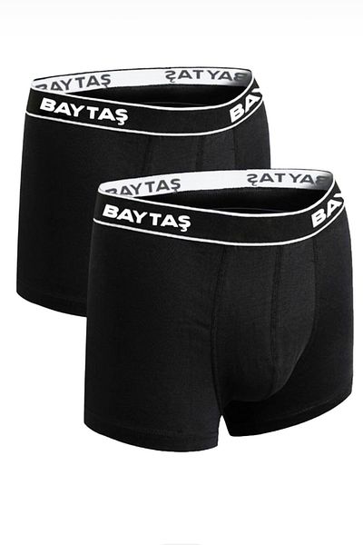 BAYTAŞ YILDIZ Ανδρικά μαύρα μπόξερ Lycra 10 τεμαχίων
