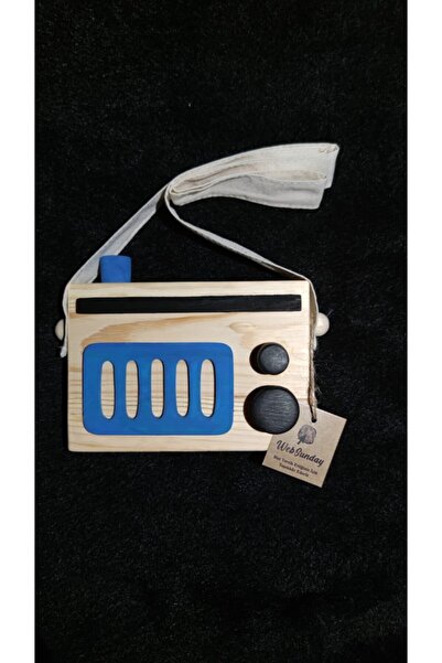 websunday راديو ديكور ريترو، لعبة معلقة خشبية طبيعية للأطفال، لعبة الحنين للف...