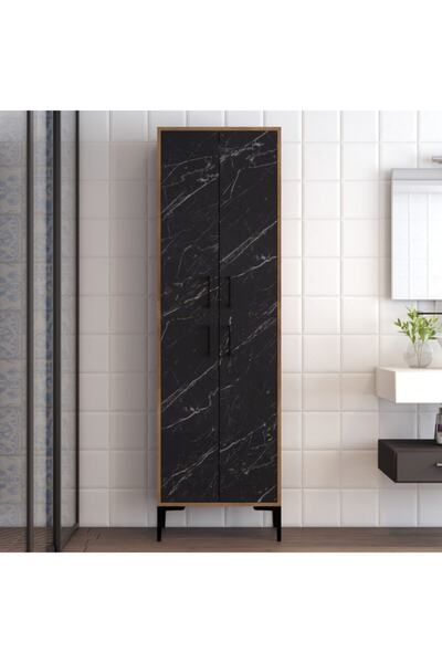 Variant Mobilya Berlin A Çok Amaçlı Dolap - Ceviz / Siyah Mermer