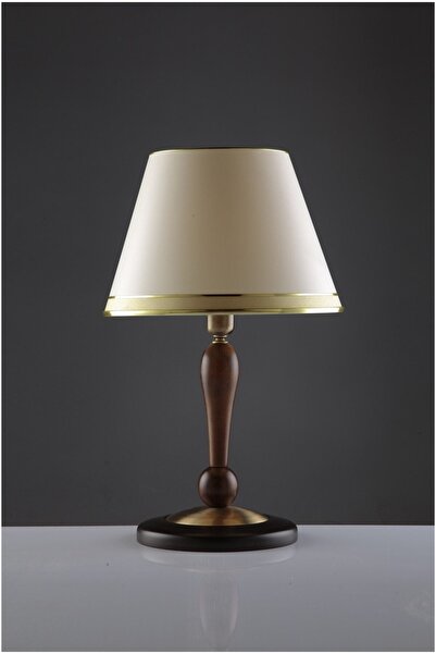 Avonni HML-9046-1E Eskitme Kaplama Abajur E27 Metal Ahşap H: 57 cm, Ø: 35 cm