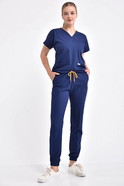Owlet Medikal Set de uniformă chirurgicală din Lycra bleumarin cu picioare elastice