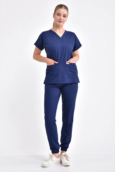 Owlet Medikal Set de uniformă chirurgicală din Lycra bleumarin cu picioare elastice