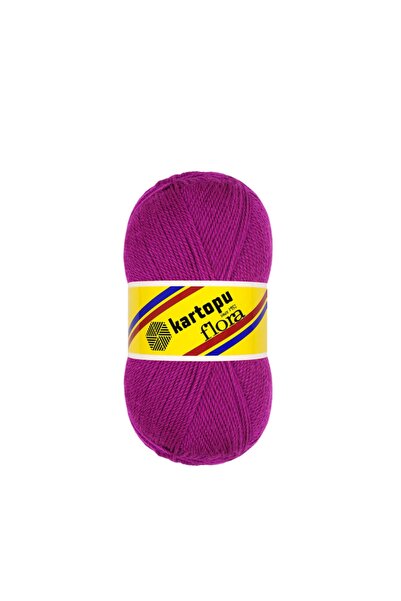 Kartopu Flora K732 Koyu Fuşya El Örgü Patik Ipi 100gr