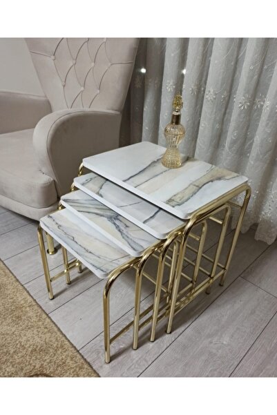 aldagelsin Mermer Desenli Şık 4'lü Zigon