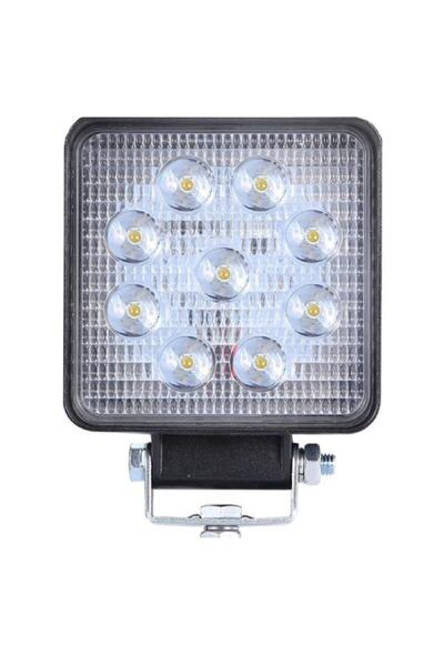 carlone Off Road Beyaz Işık Sis Farı Lambası 9 Led Kare 9-30v 27 Watt