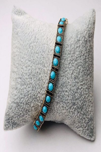 Ceso Accesories Avangard Series Non-Tarnish Turquoise Stone Waterway Bracelet