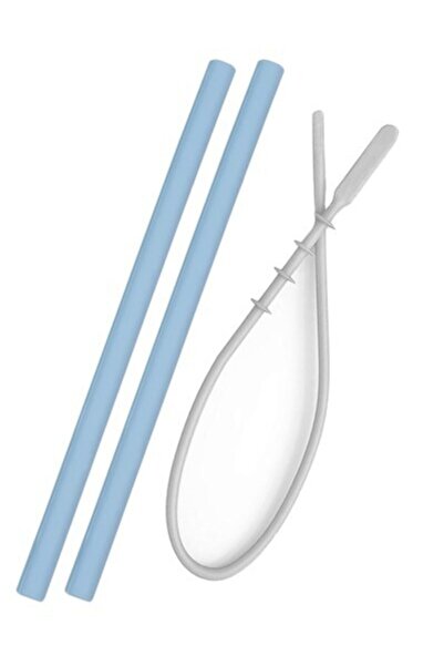 OiOi Silicone Straw and Brush Blue