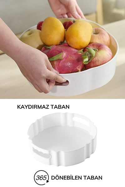 Buffer Round Tray with 360 Degree Rotating Mechanism - Presentation and Service Organizer Table