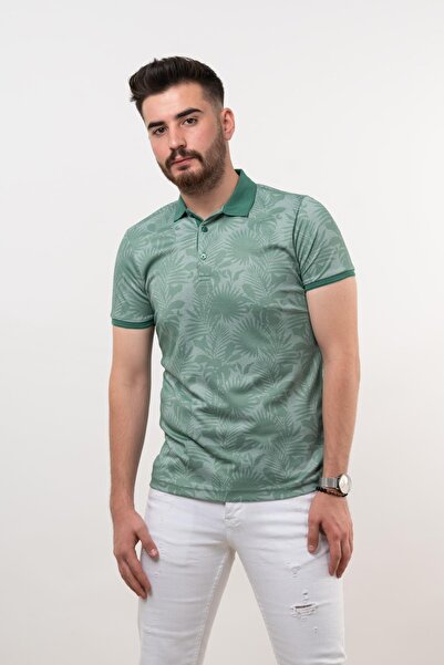 Polo Yaka Slimfit Desenli Erkek T-shirt