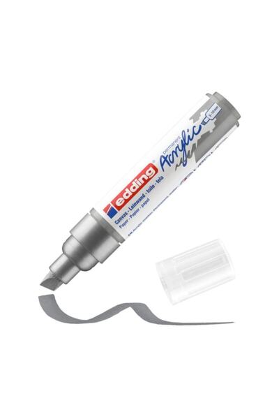 Edding 5000 Kalın Uçlu Akrilik Markör - Gümüş - 5-10 Mm’lik Kesik Uç