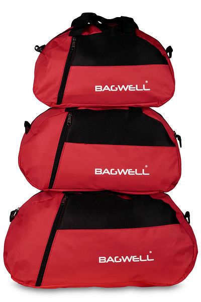 BAGWELL مجموعة من 3 حقائب رياضية وحقائب سفر باللون الأحمر