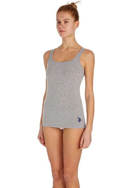 U.S. Polo Assn. US Polo Assn.Women's Gray Melange Sports Tank Top - DD.92MER.6HYB.B6HO.K0Z.B1DP