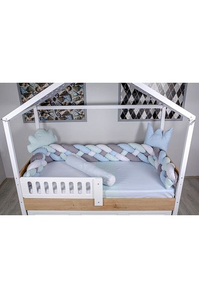 Mini Baby Pastel Blue Braided Baby Sleeping Set - Size 90x190 and 100x200