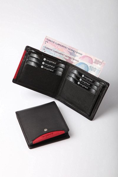 CENGİZ PAKEL Genuine Leather Men's Wallet Black-27448t