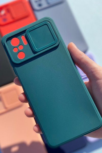 MM KILIF AKSESUAR حافظة سيليكون منزلقة متوافقة مع الكاميرا لهاتف Xiaomi Redmi...