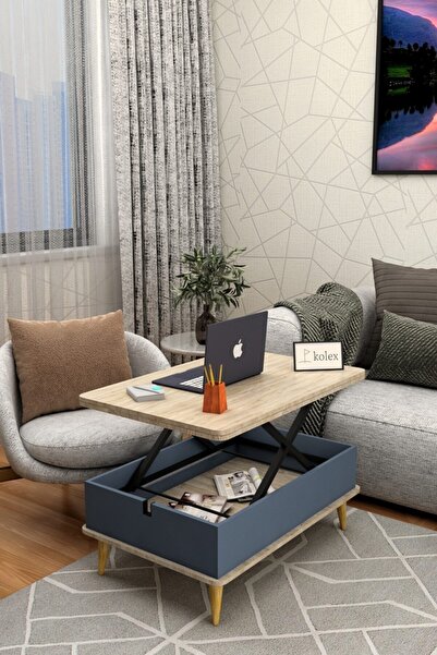 kolexonline Desensiz 3 Kademeli Akıllı Sihirli Sehpa Alaska Antrasit Renk