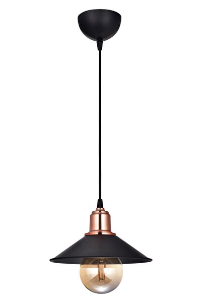 özpolataydınlatma Copper Tekli Tekli Sarkıt Avize (siyah)