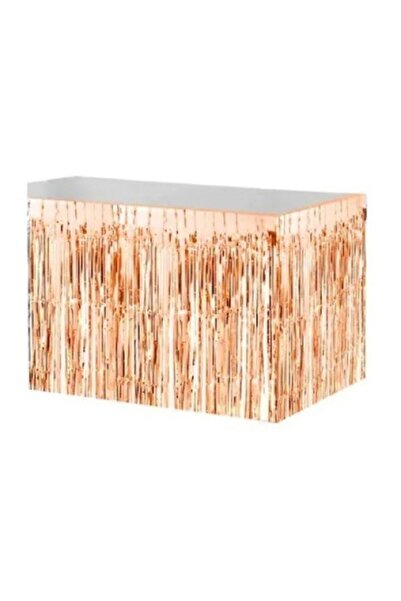 TATLI GÜNLER Metalik Folyo Rose Gold Püskül Masa Eteği