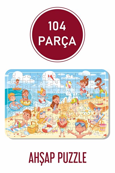 Baskı Atölyesi Deniz, Tatil, Eğlence Ve Oyun 104 Parça Ahşah Puzzle