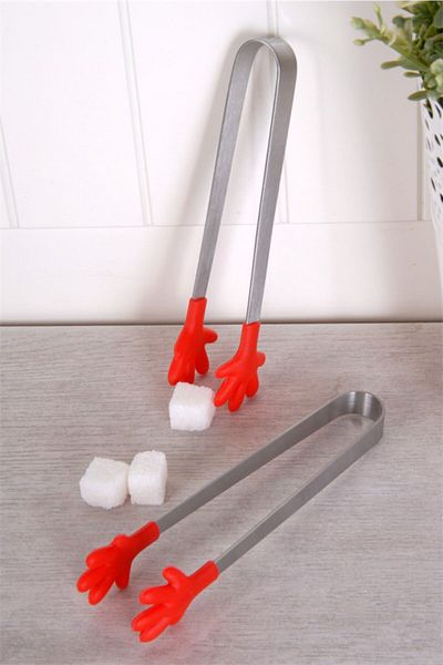 G Design Cutting Sugar Tongs Silicone Hand Shaped Hygienic Sugar Tongs