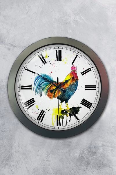 Kasva Concept هدية ساعة حائط معدنية من الكروم مقاس 36 سم