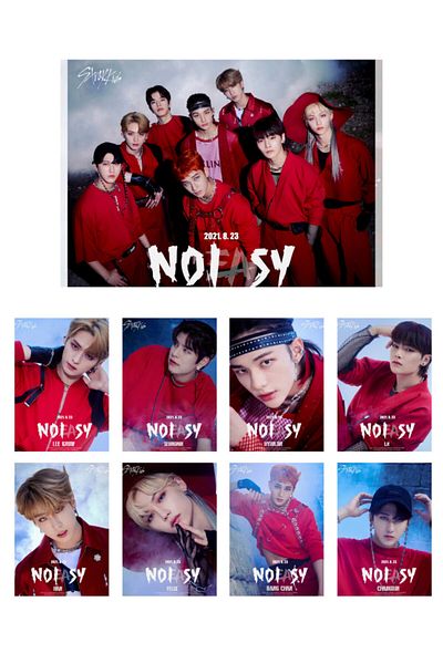 Kpop Dünyasi Σετ αφίσας Stray Kids "No Easy" Group and Member - Διαστάσεις Α4