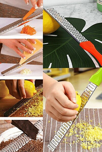 QNİAY قطاعة جبن الليمون بمقبض ملون ومبشرة طويلة