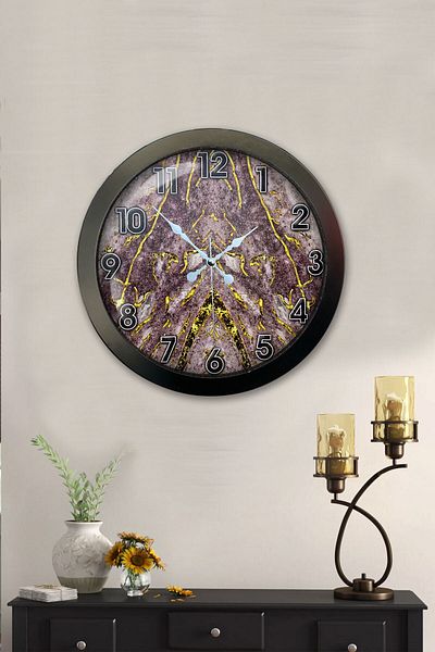 Kasva Concept Gift 36 cm Black Metal New Marble Wall Clock
