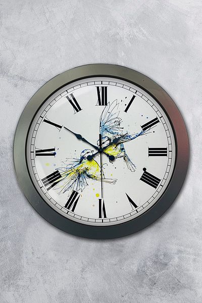 Kasva Concept Gift 36 cm Black Metal Bird Wall Clock