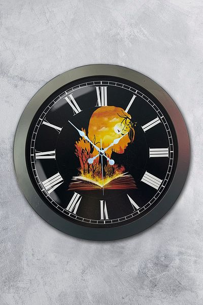 Kasva Concept 36 cm Black Metal Book - Human Wall Clock
