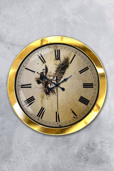 Kasva Concept Gift 36 cm Gold Metal Design Wall Clock