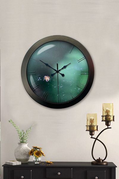 Kasva Concept Gift 36 cm Black Metal Romance Wall Clock