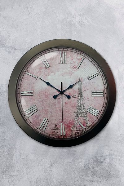 Kasva Concept Gift 36 cm Black Metal Paris Wall Clock