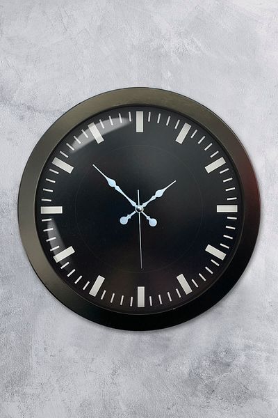Kasva Concept 36 cm Black Metal Black Color Wall Clock