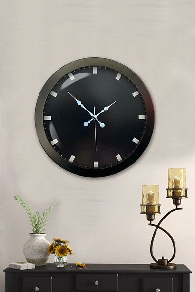 Kasva Concept 36 cm Black Metal Black Color Wall Clock