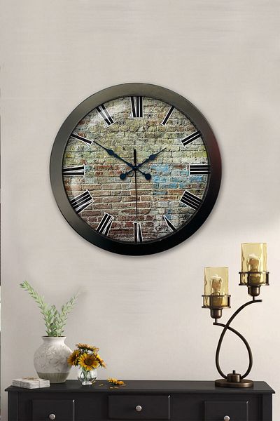 Kasva Concept Gift 36 cm Black Metal Vintage Wall Clock