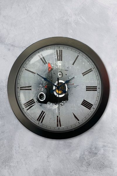 Kasva Concept Δώρο 36 εκ. Μαύρο Μεταλλικό Μουσικό Ρολόι τοίχου