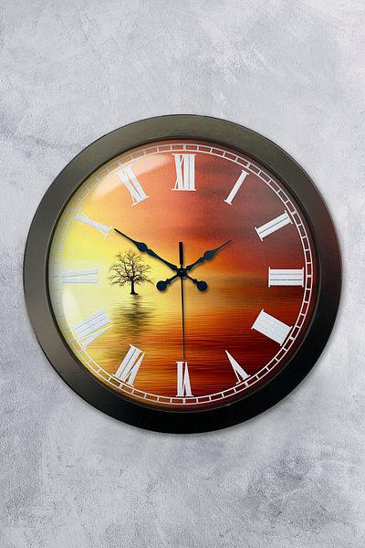 Kasva Concept 36 cm Black Metal Sunset Wall Clock