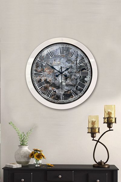 Kasva Concept Gift 36 cm White Metal Earth Wall Clock